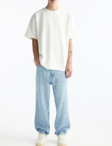 Tricou Oversize Pull&Bear, alb