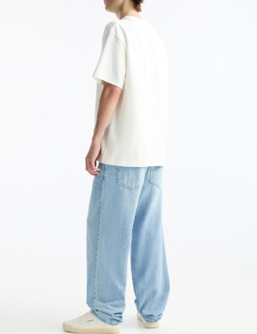 Tricou Oversize Pull&Bear, alb