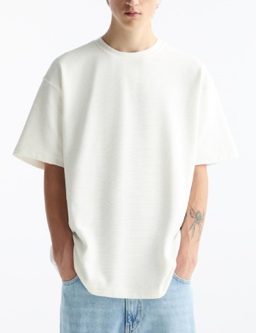 Tricou Oversize Pull&Bear, alb