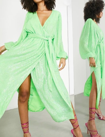 Rochie medie ASOS, verde