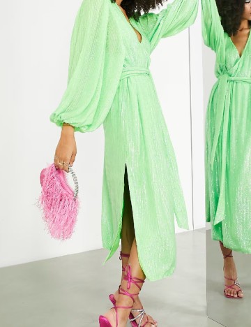 Rochie medie ASOS, verde