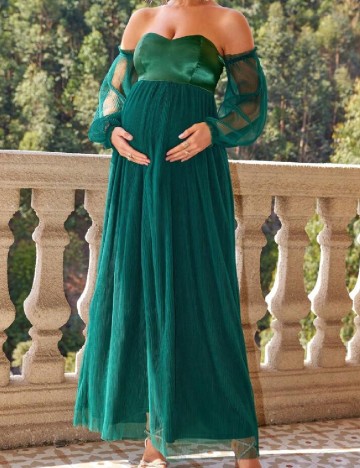 Rochie lunga SHEIN Maternity, verde