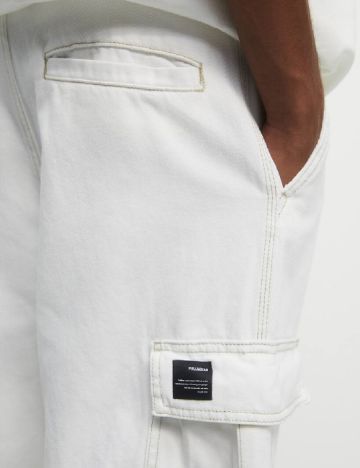 Pantaloni Pull&Bear, alb