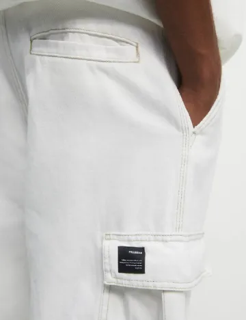 Pantaloni Pull&Bear, alb Alb