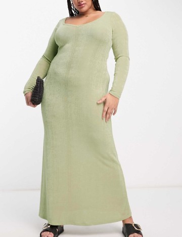 Rochie lunga ASOS Curve, verde