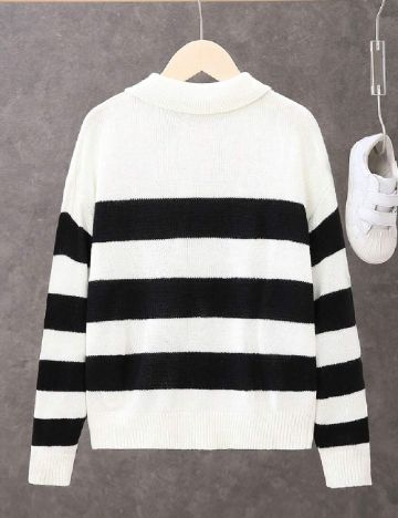 Cardigan Shein Kids, alb/negru