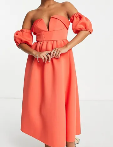 Rochie medie ASOS, corai Portocaliu