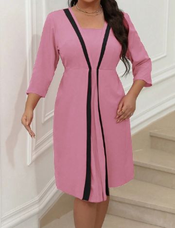 Rochie medie SHEIN CURVE, roz