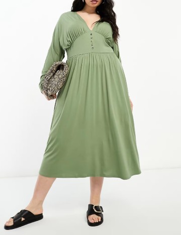 Rochie medie ASOS Curve, verde