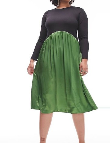 Rochie medie Top Shop Plus Size, verde