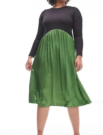 Rochie medie Top Shop Plus Size, verde Verde