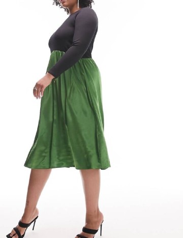 Rochie medie Top Shop Plus Size, verde