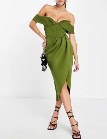 Rochie medie ASOS, verde