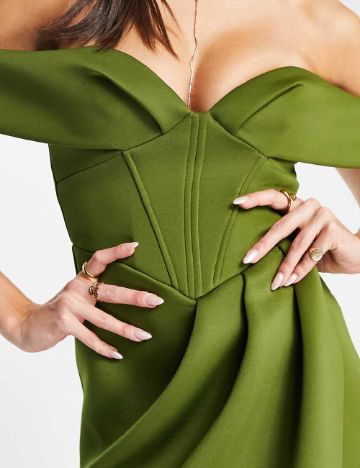 Rochie medie ASOS, verde