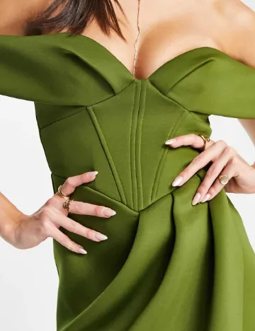 Rochie medie ASOS, verde Verde