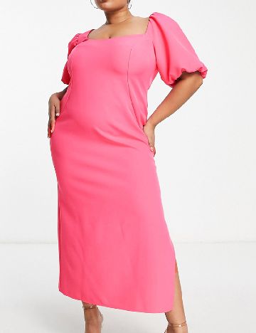 Rochie lunga ASOS Curve, roz