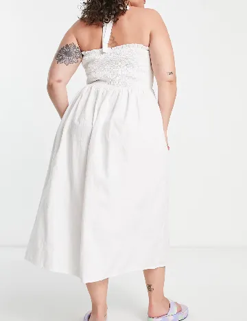 Rochie medie Collusion Plus Size, alb Alb