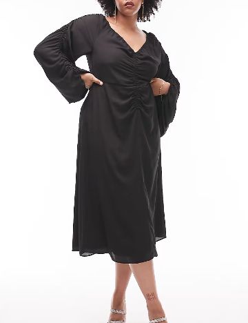 Rochie medie Top Shop Plus Size, negru