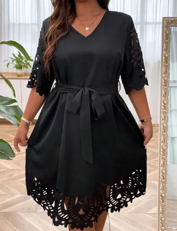 Rochie medie SHEIN CURVE, negru Negru