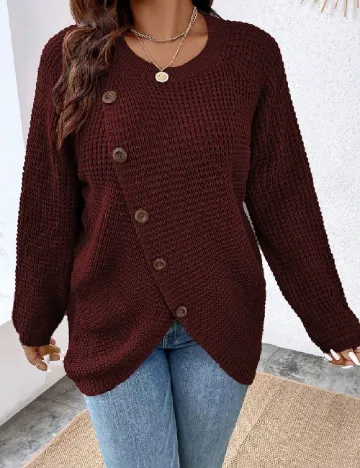 Cardigan SHEIN CURVE, visiniu Rosu