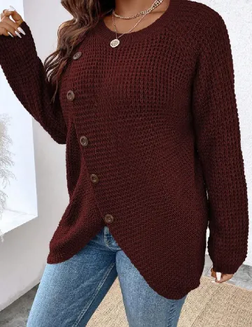 Cardigan SHEIN CURVE, visiniu Rosu