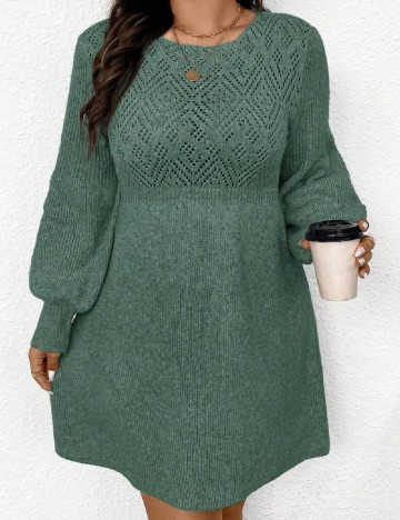 Rochie scurta SHEIN CURVE, verde