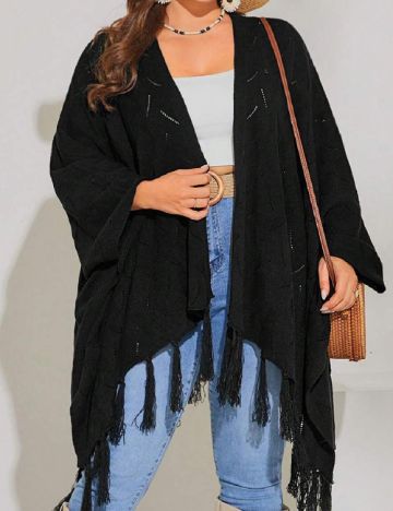 Poncho SHEIN CURVE, negru