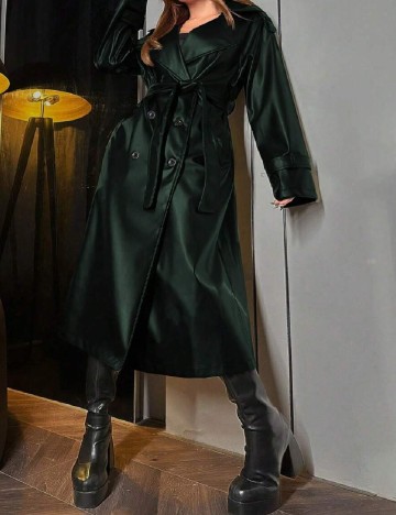 Trench SHEIN, verde inchis