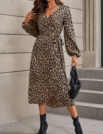 Rochie medie SHEIN, animal print Maro