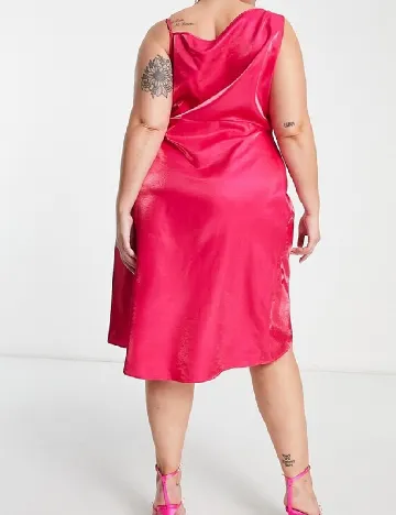 Rochie medie Plus Size Urban Threads, roz Roz