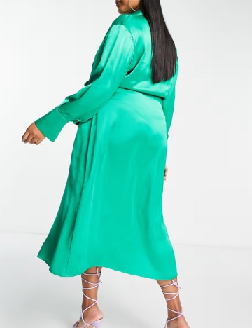 Rochie medie Plus Size Pretty Lavish, verde