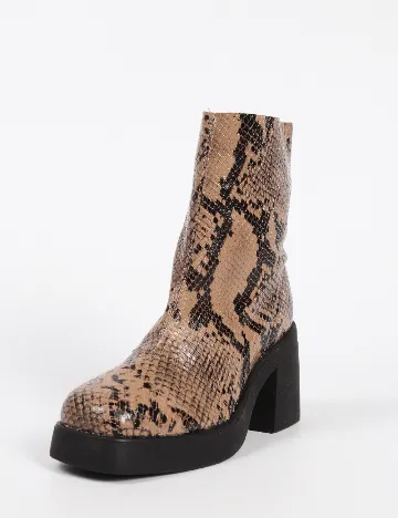 Botine Top Shop, imprimeu sarpe Animal print