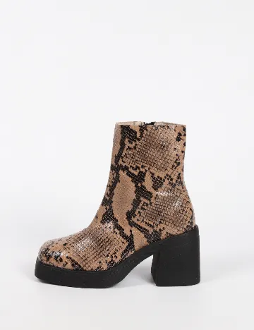 Botine Top Shop, imprimeu sarpe Animal print