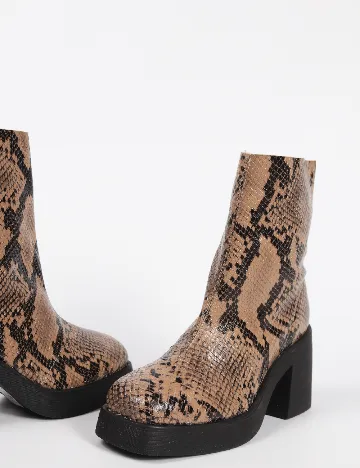 Botine Top Shop, imprimeu sarpe Animal print