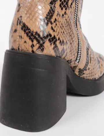 Botine Top Shop, imprimeu sarpe Animal print