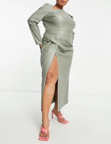 Rochie medie ASOS Curve, verde Verde