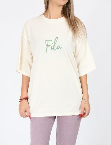 Tricou Oversize Fila, ecru