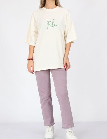 Tricou Oversize Fila, ecru