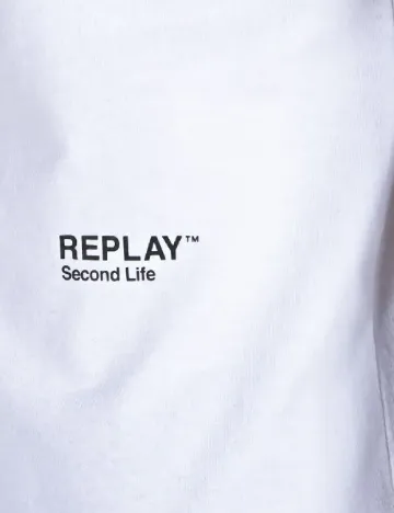 Tricou Replay, alb Alb