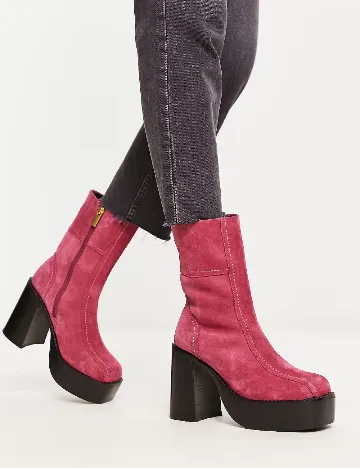 Botine ASOS, roz Roz