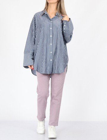 Camasa Oversize Top Shop, albastru