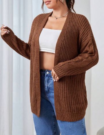 Cardigan SHEIN CURVE, maro