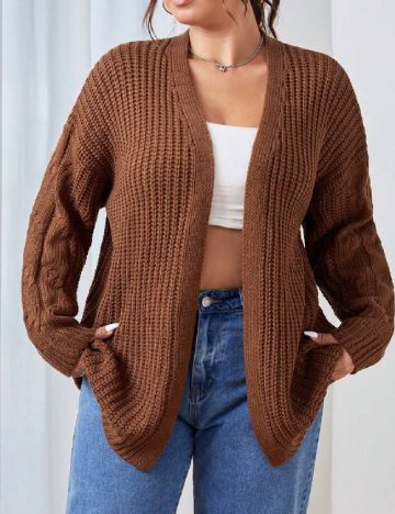 Cardigan SHEIN CURVE, maro