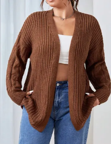 Cardigan SHEIN CURVE, maro Maro