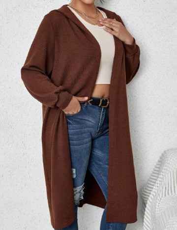 Cardigan SHEIN CURVE, maro