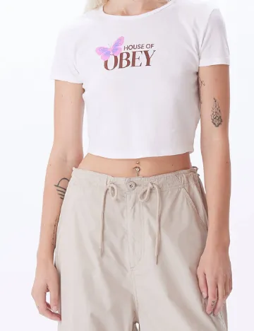 Pantaloni Obey, bej Crem