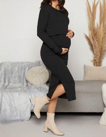 Rochie medie SHEIN Maternity, negru