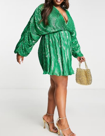 Rochie scurta ASOS Curve, verde