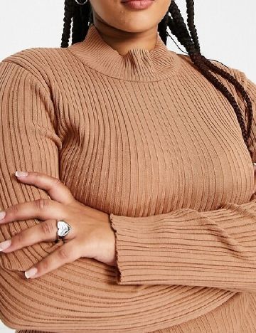 Rochie medie Plus Size I SAW IT FIRST, maro