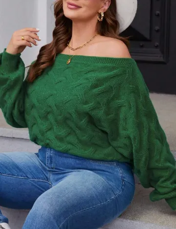 Bluza SHEIN CURVE, verde Verde